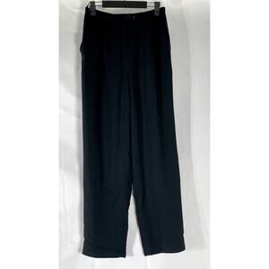 ATRIUM COLLECTION Women’s Black Textured Straight-Leg Pleated Pant SZ 4